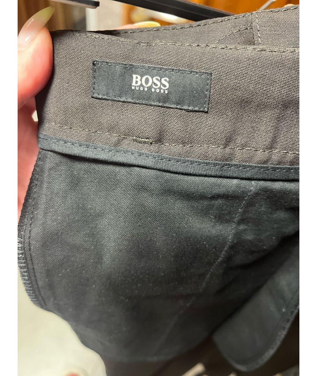 HUGO BOSS Коричневые шерстяные классические брюки, фото 7