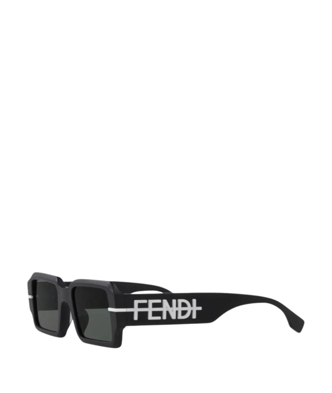 FENDI Черные пластиковые солнцезащитные очки, фото 1