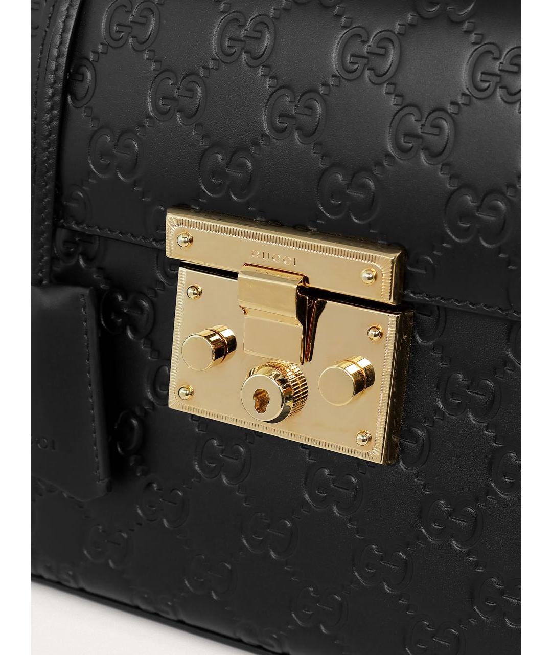 GUCCI Черная кожаная сумка с короткими ручками, фото 6