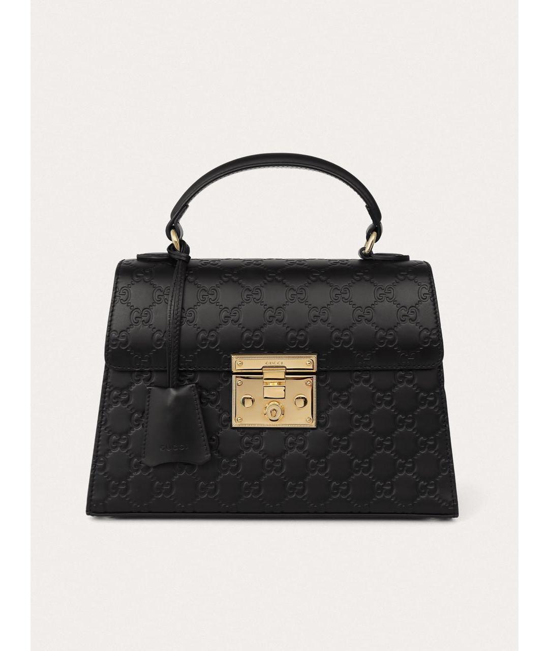 GUCCI Черная кожаная сумка с короткими ручками, фото 9
