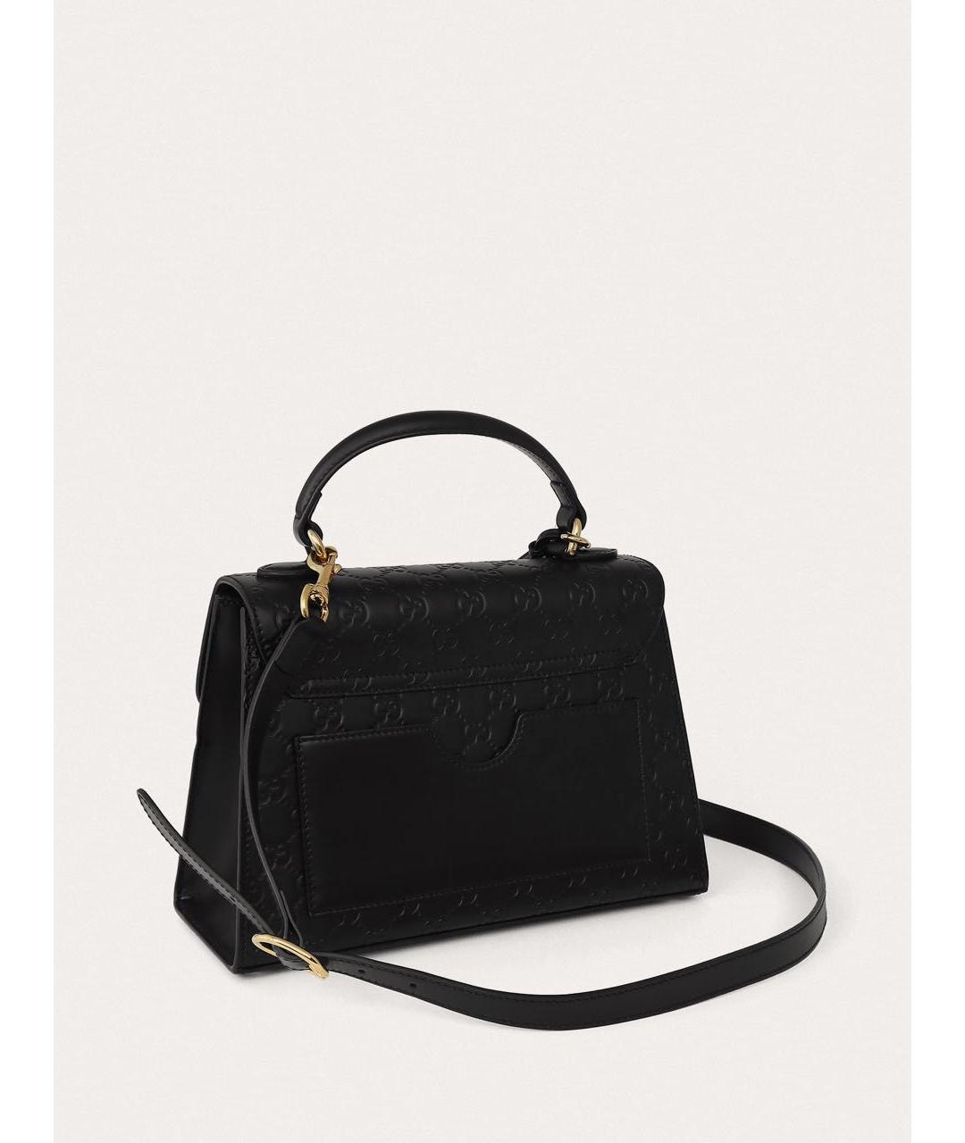 GUCCI Черная кожаная сумка с короткими ручками, фото 3