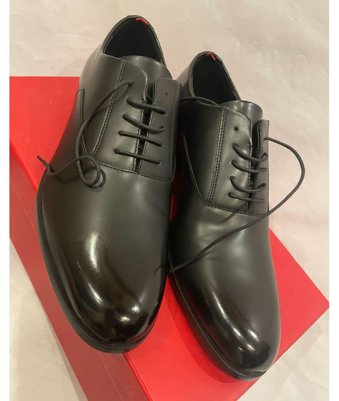 HUGO BOSS Черные кожаные низкие ботинки, фото 8