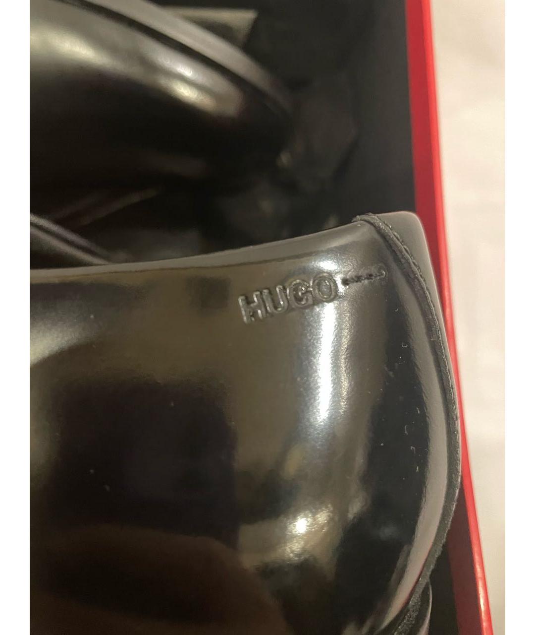 HUGO BOSS Черные кожаные низкие ботинки, фото 5