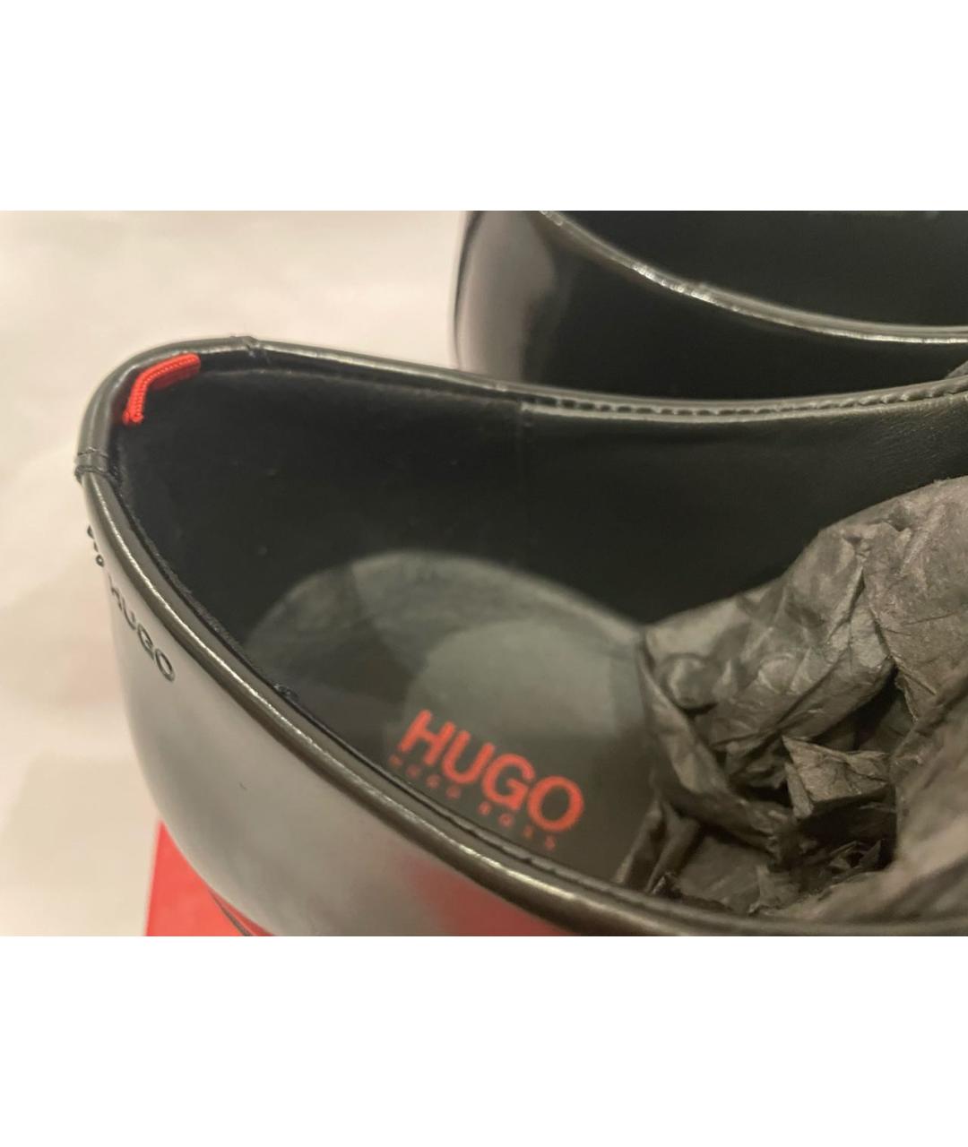 HUGO BOSS Черные кожаные низкие ботинки, фото 6