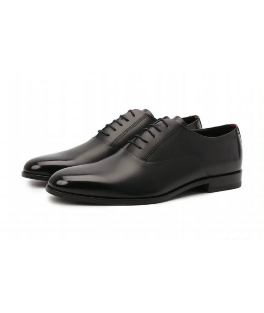 HUGO BOSS Черные кожаные низкие ботинки, фото 2