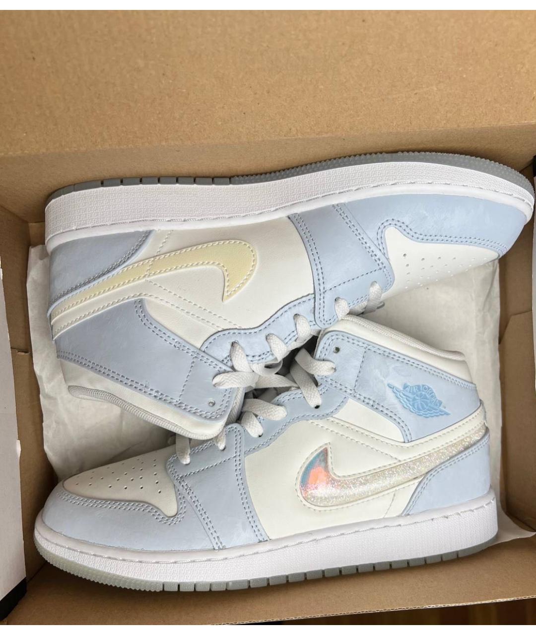NIKE Белые кожаные кроссовки, фото 5