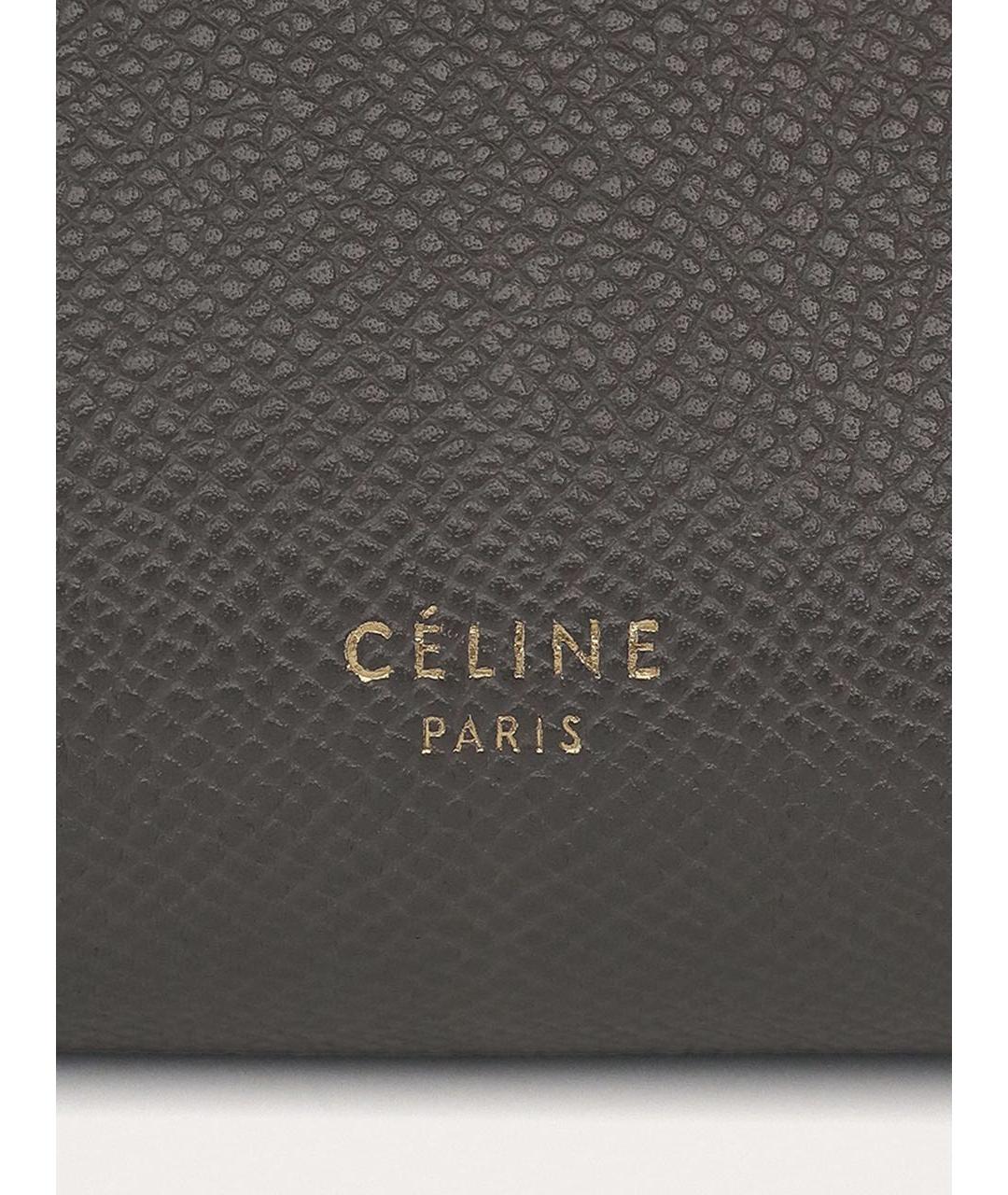 CELINE Антрацитовая кожаная сумка через плечо, фото 8