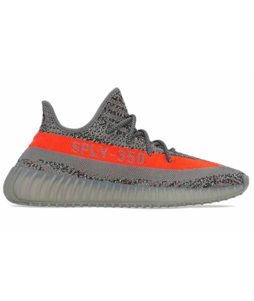 YEEZY Серые текстильные низкие кроссовки / кеды, фото 6