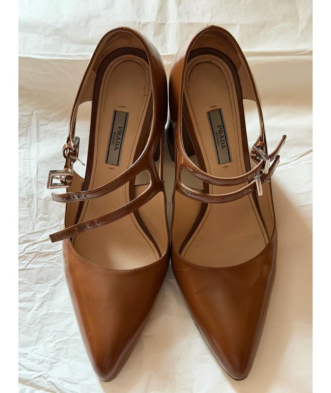 PRADA Коричневые кожаные туфли, фото 3