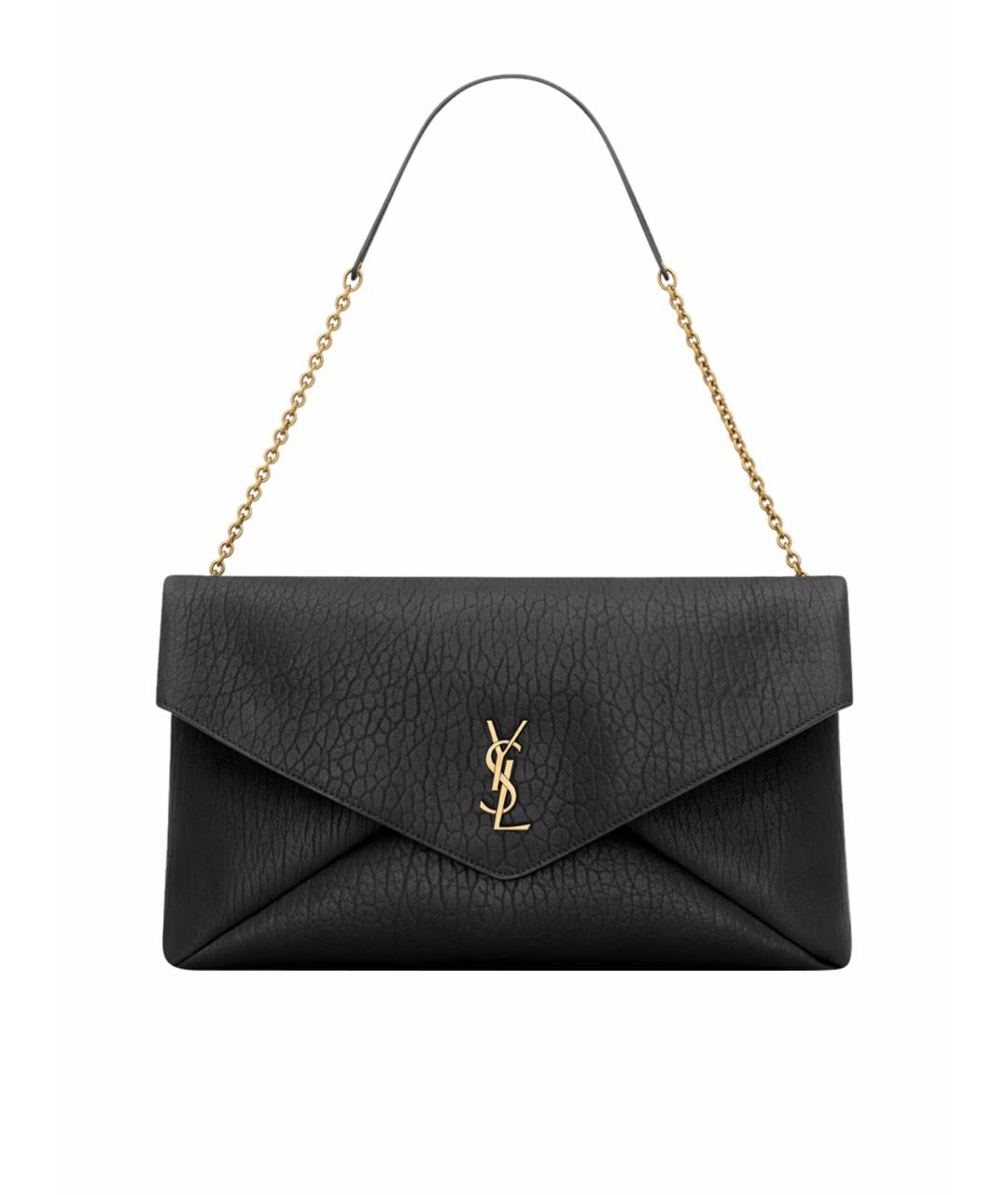 SAINT LAURENT Черная кожаная сумка с короткими ручками, фото 1