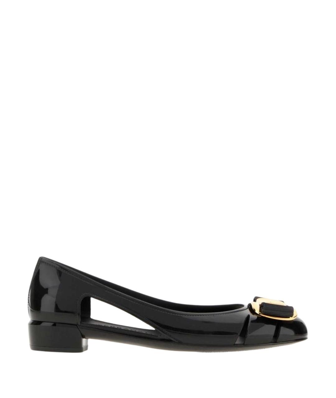 FERRAGAMO Черные резиновые туфли, фото 1