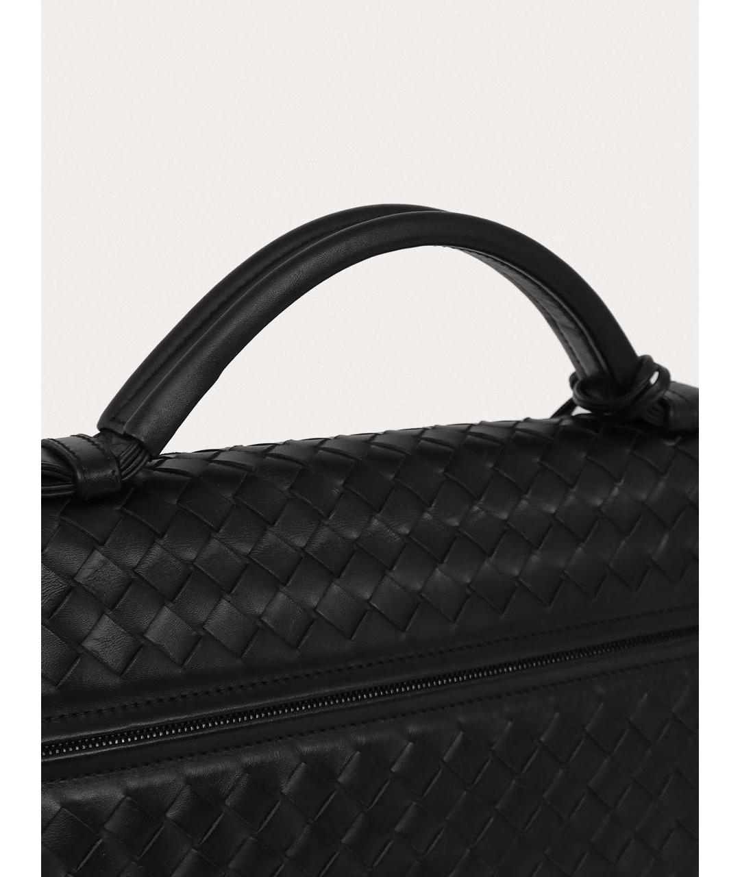 BOTTEGA VENETA Черный кожаный портфель, фото 8