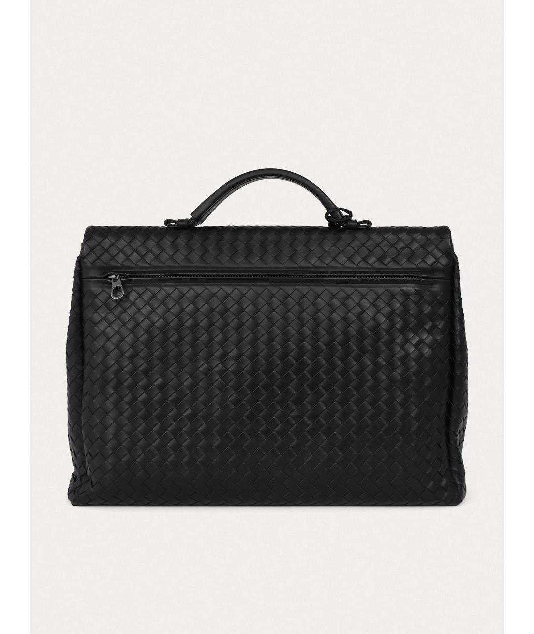 BOTTEGA VENETA Черный кожаный портфель, фото 3