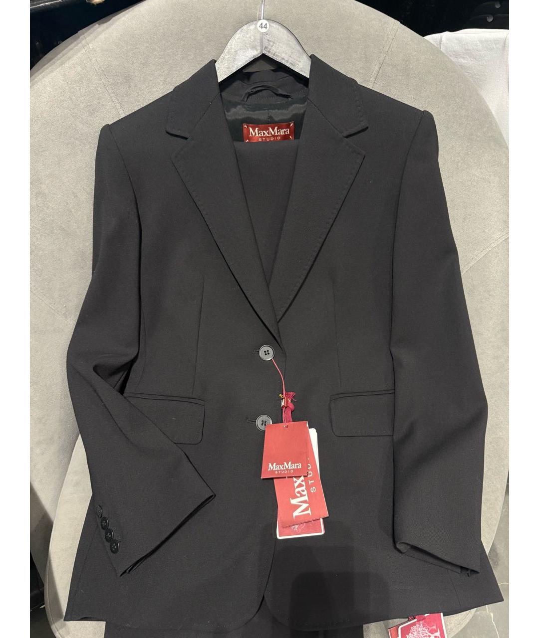MAX MARA Черный шерстяной костюм с брюками, фото 2