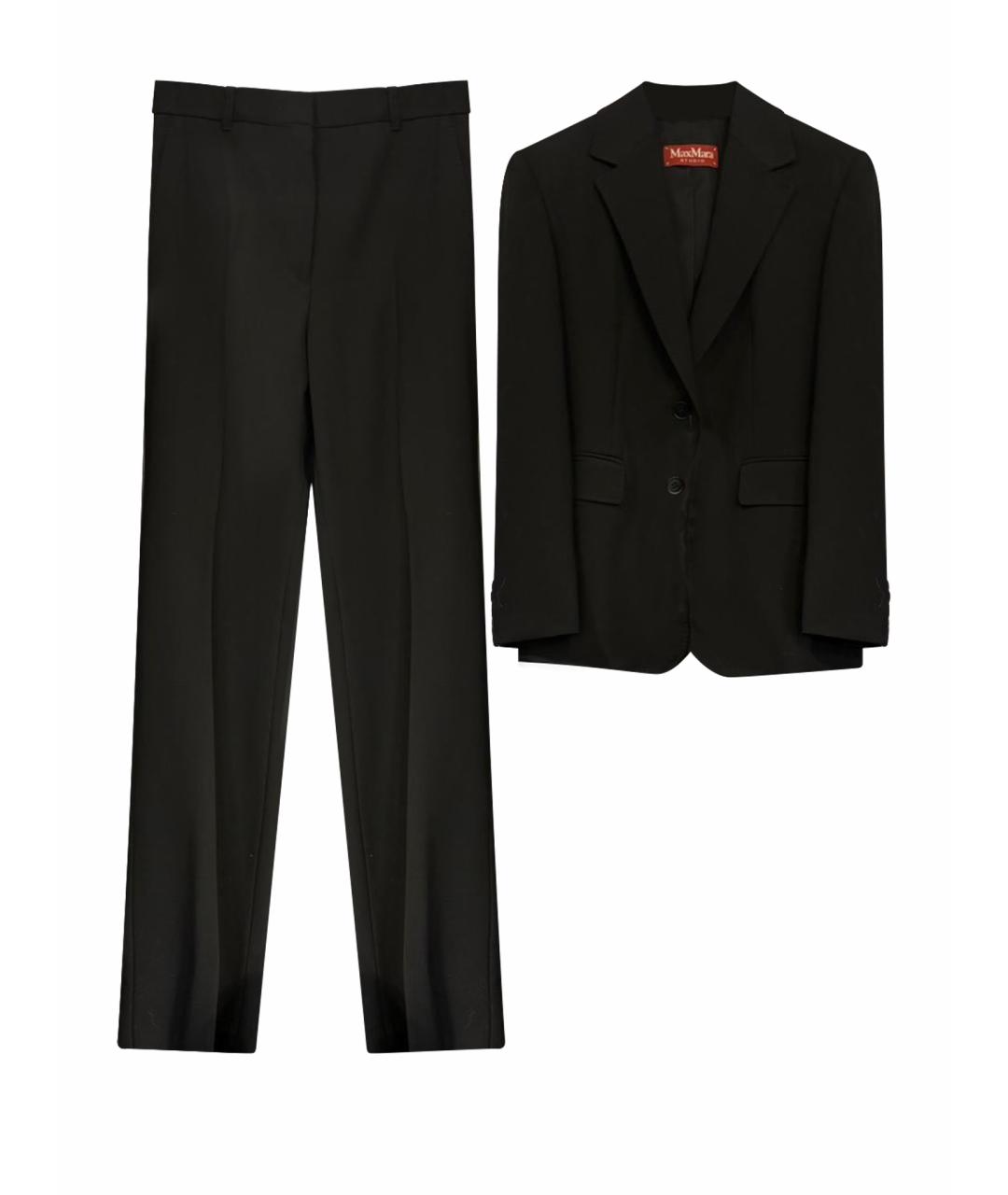 MAX MARA Черный шерстяной костюм с брюками, фото 1