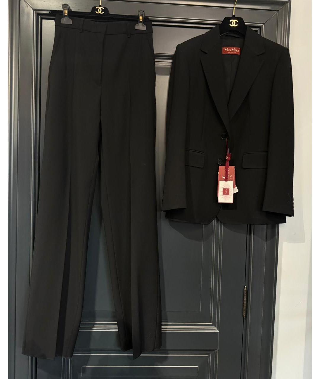 MAX MARA Черный шерстяной костюм с брюками, фото 5