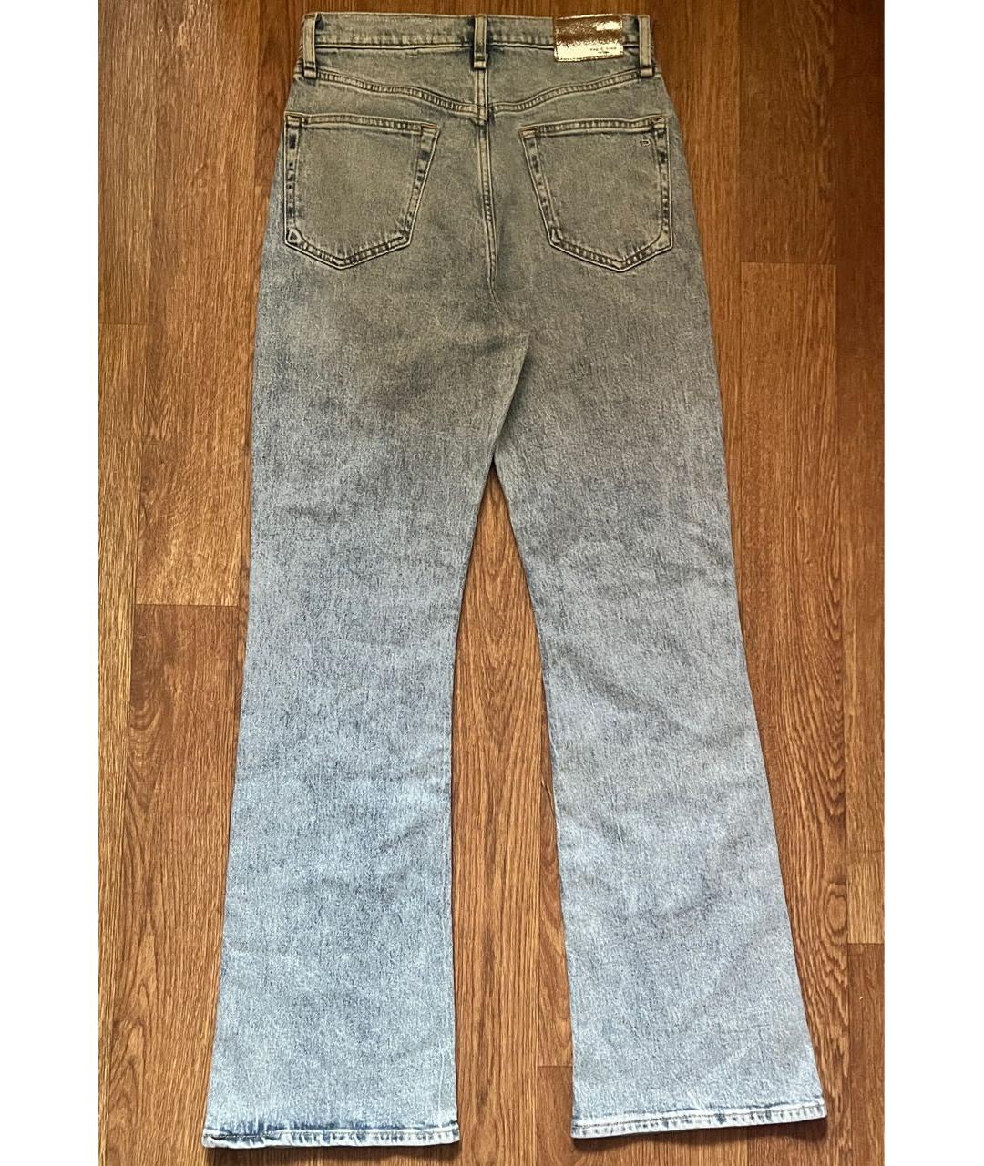 RAG & BONE Голубые хлопко-эластановые джинсы клеш, фото 7