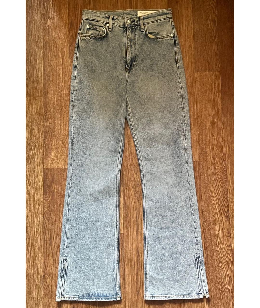 RAG & BONE Голубые хлопко-эластановые джинсы клеш, фото 9
