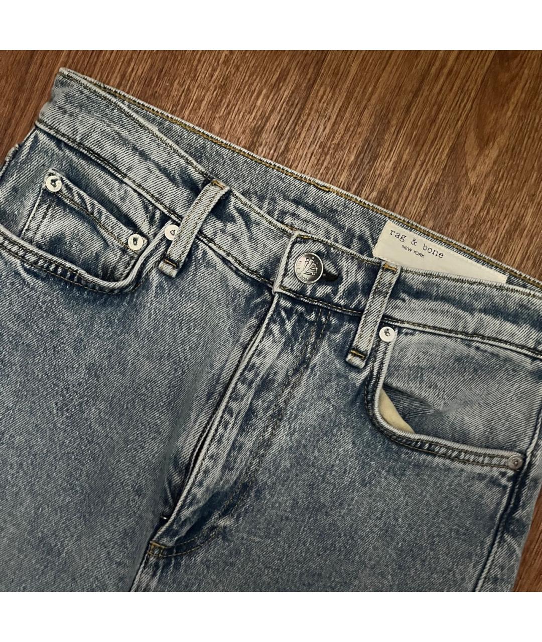 RAG & BONE Голубые хлопко-эластановые джинсы клеш, фото 2