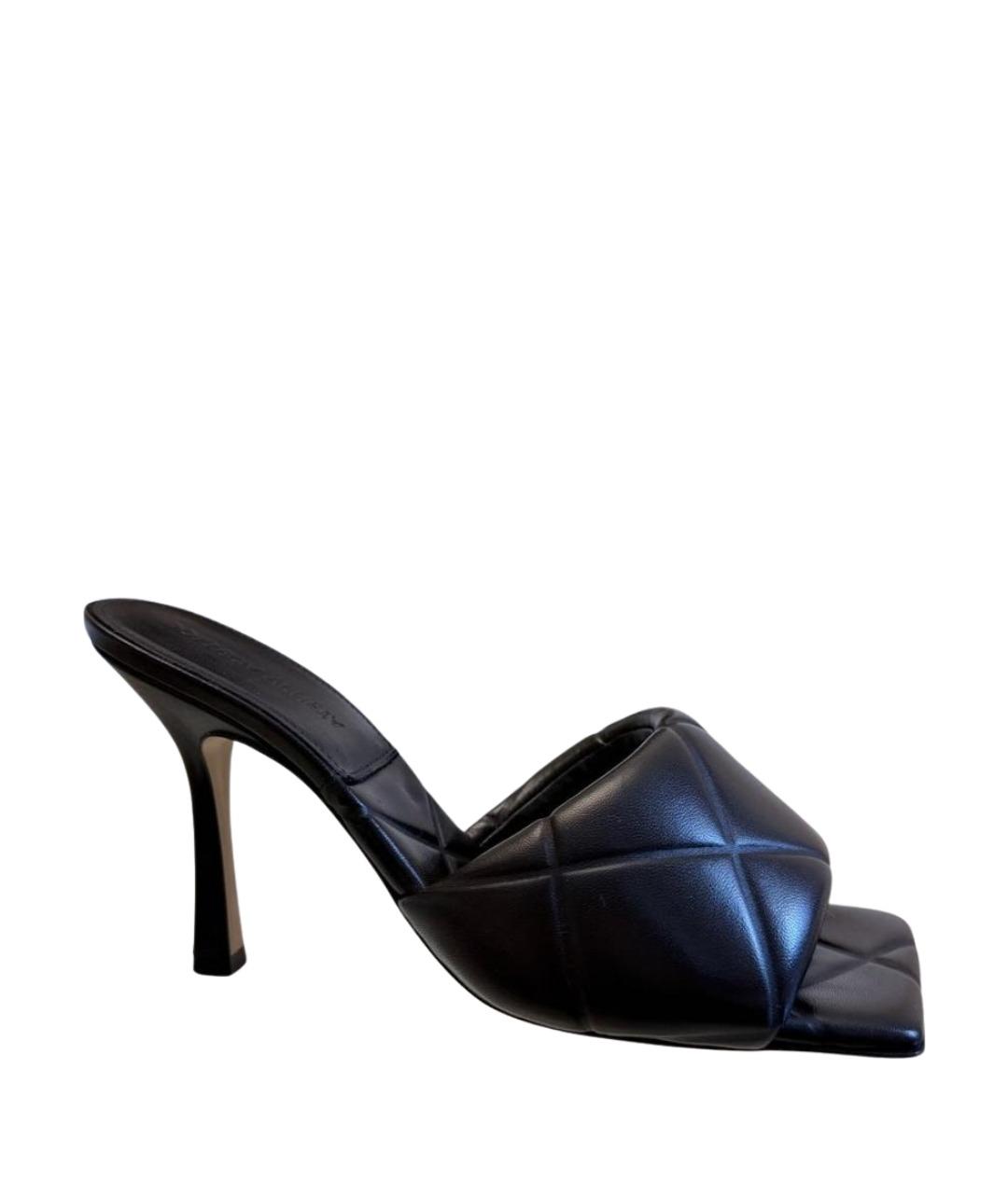BOTTEGA VENETA Черные кожаные мюли, фото 1