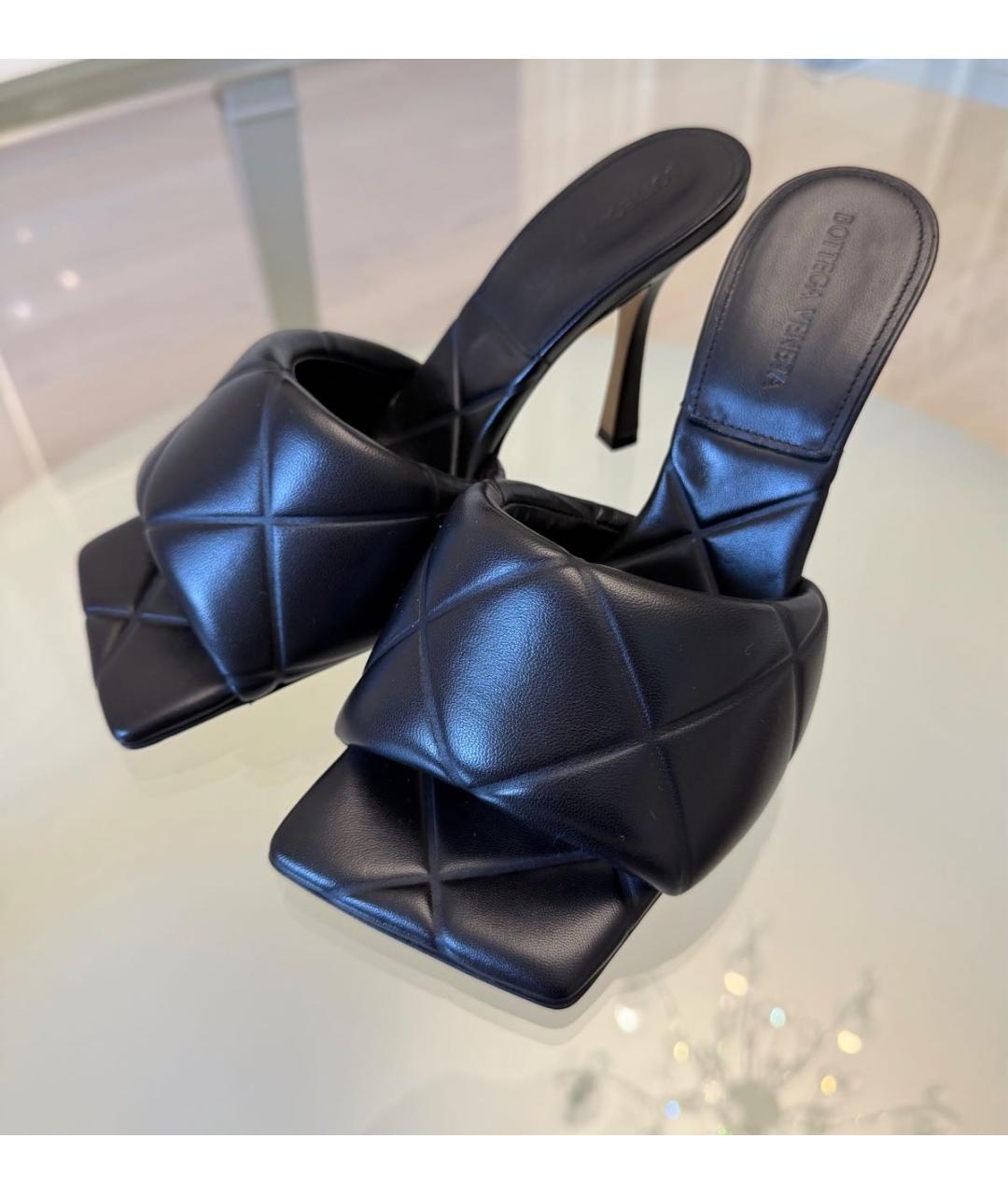 BOTTEGA VENETA Черные кожаные мюли, фото 8