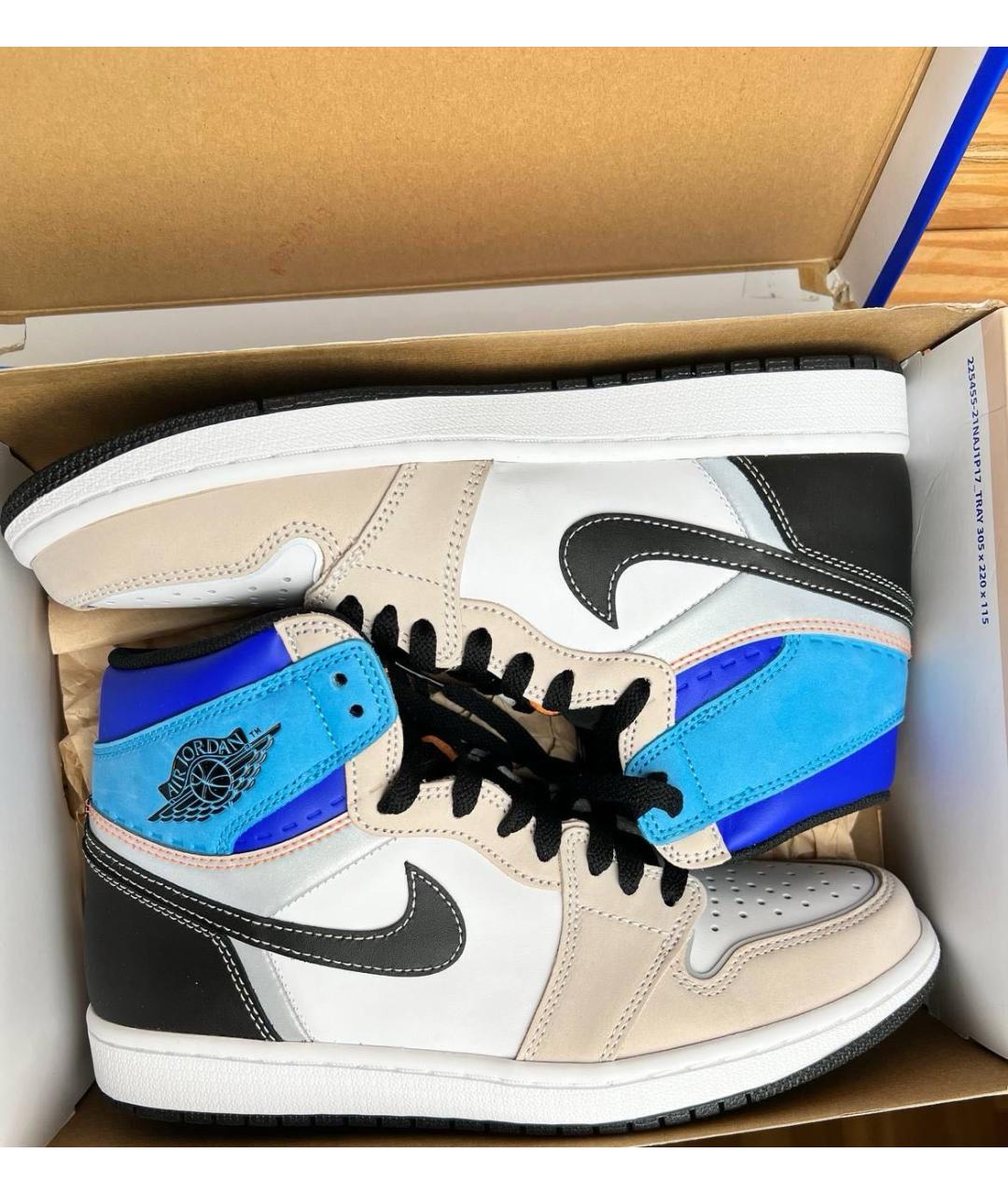 NIKE Белые кожаные высокие кроссовки / кеды, фото 5