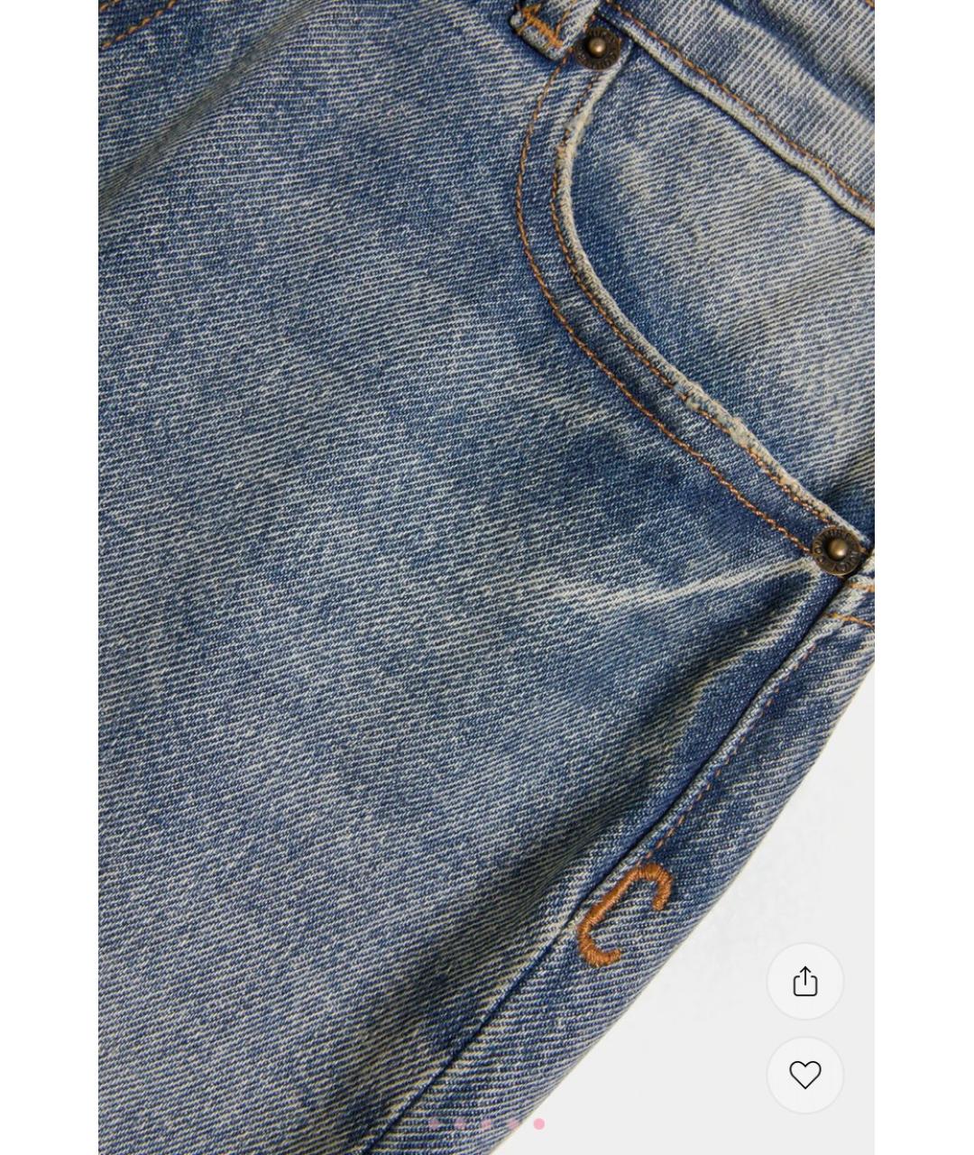 JUICY COUTURE Голубые хлопковые джинсы клеш, фото 3