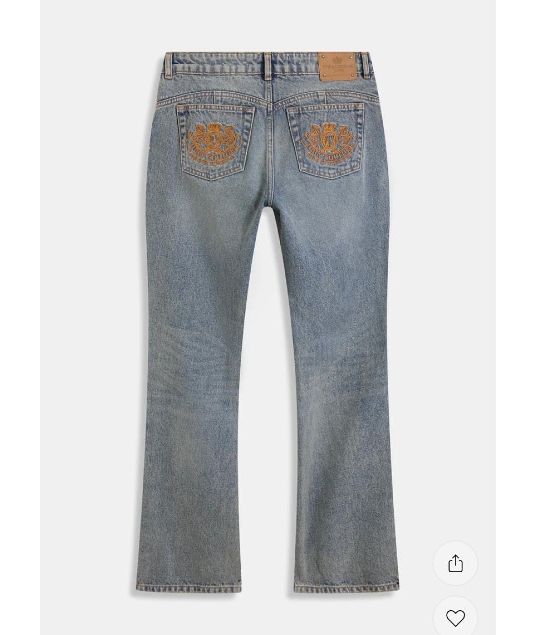 JUICY COUTURE Голубые хлопковые джинсы клеш, фото 2