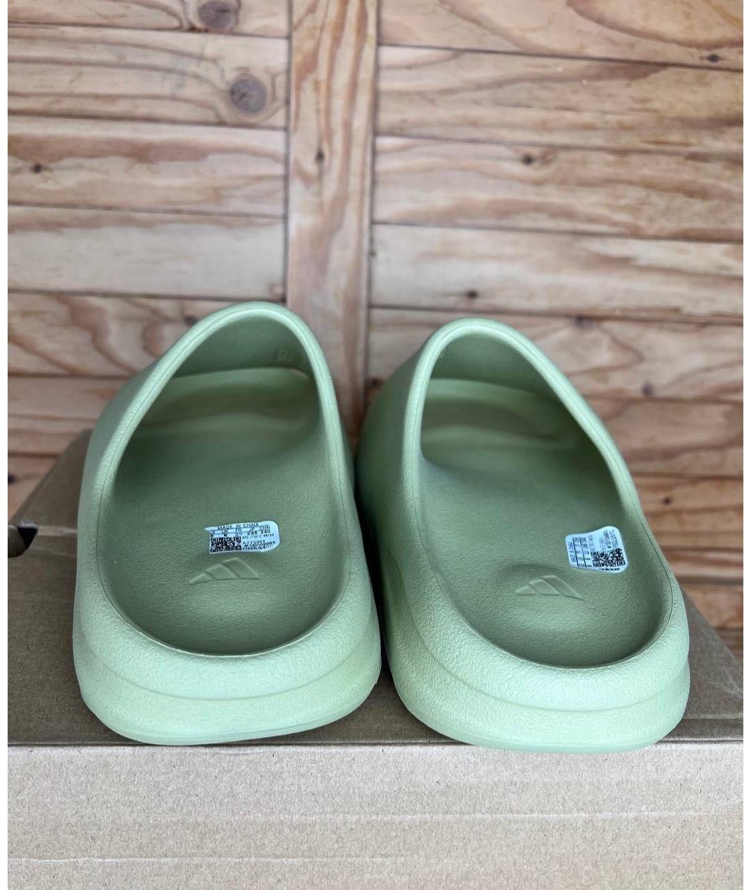 ADIDAS YEEZY Зеленые резиновые шлепанцы, фото 4