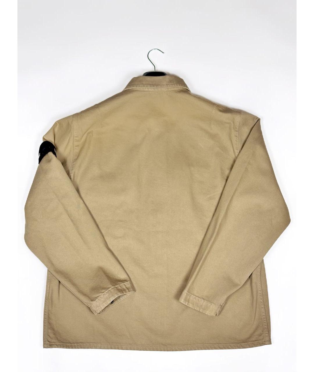 STONE ISLAND Бежевая хлопковая кэжуал рубашка, фото 2