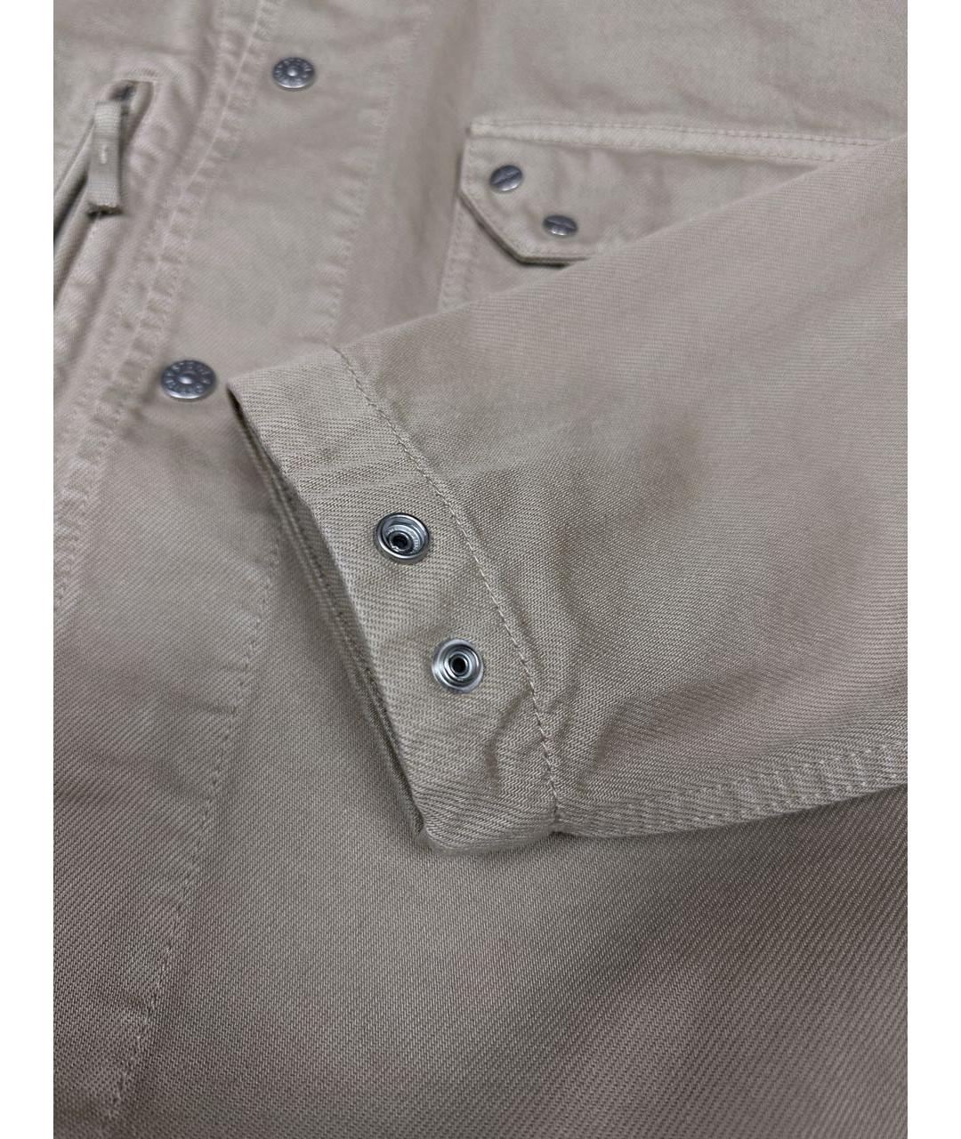 STONE ISLAND Бежевая хлопковая кэжуал рубашка, фото 4