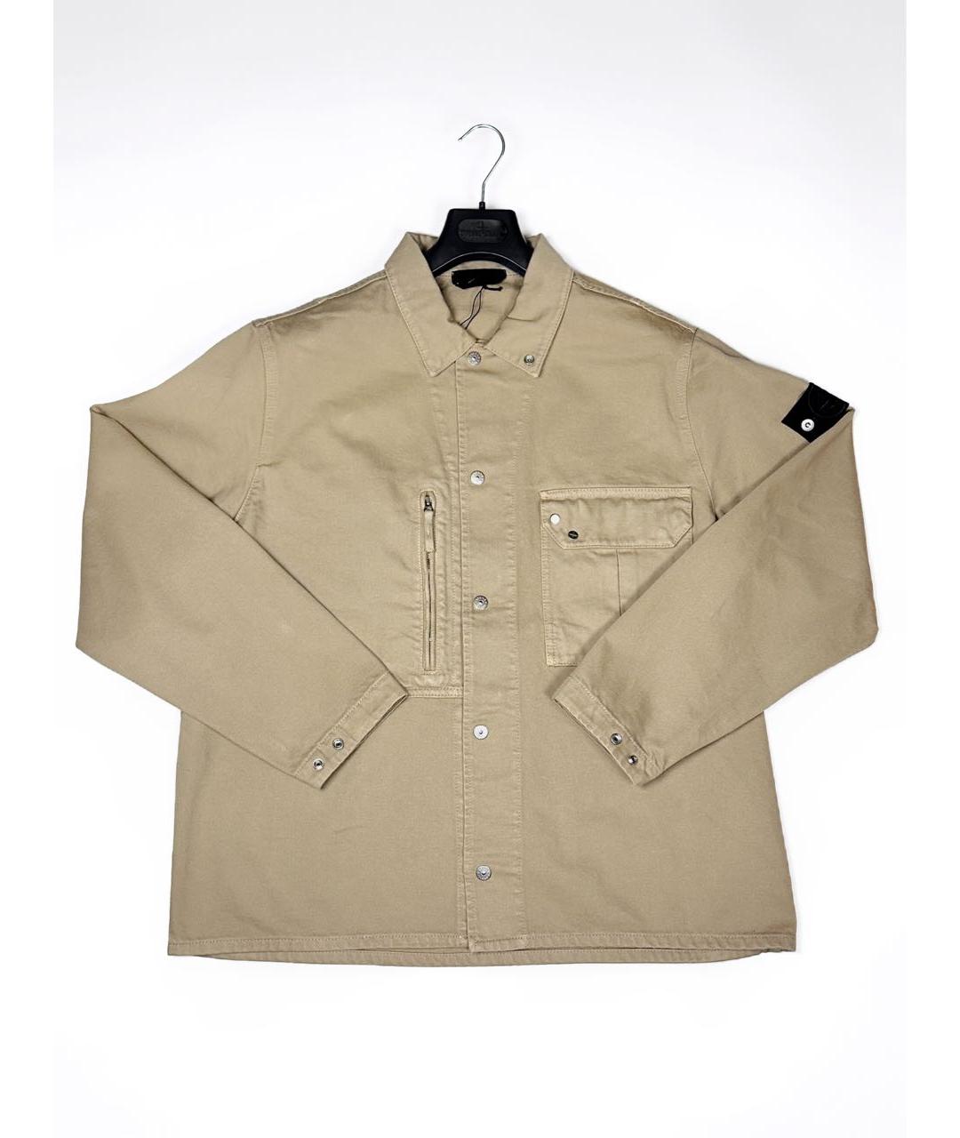 STONE ISLAND Бежевая хлопковая кэжуал рубашка, фото 5