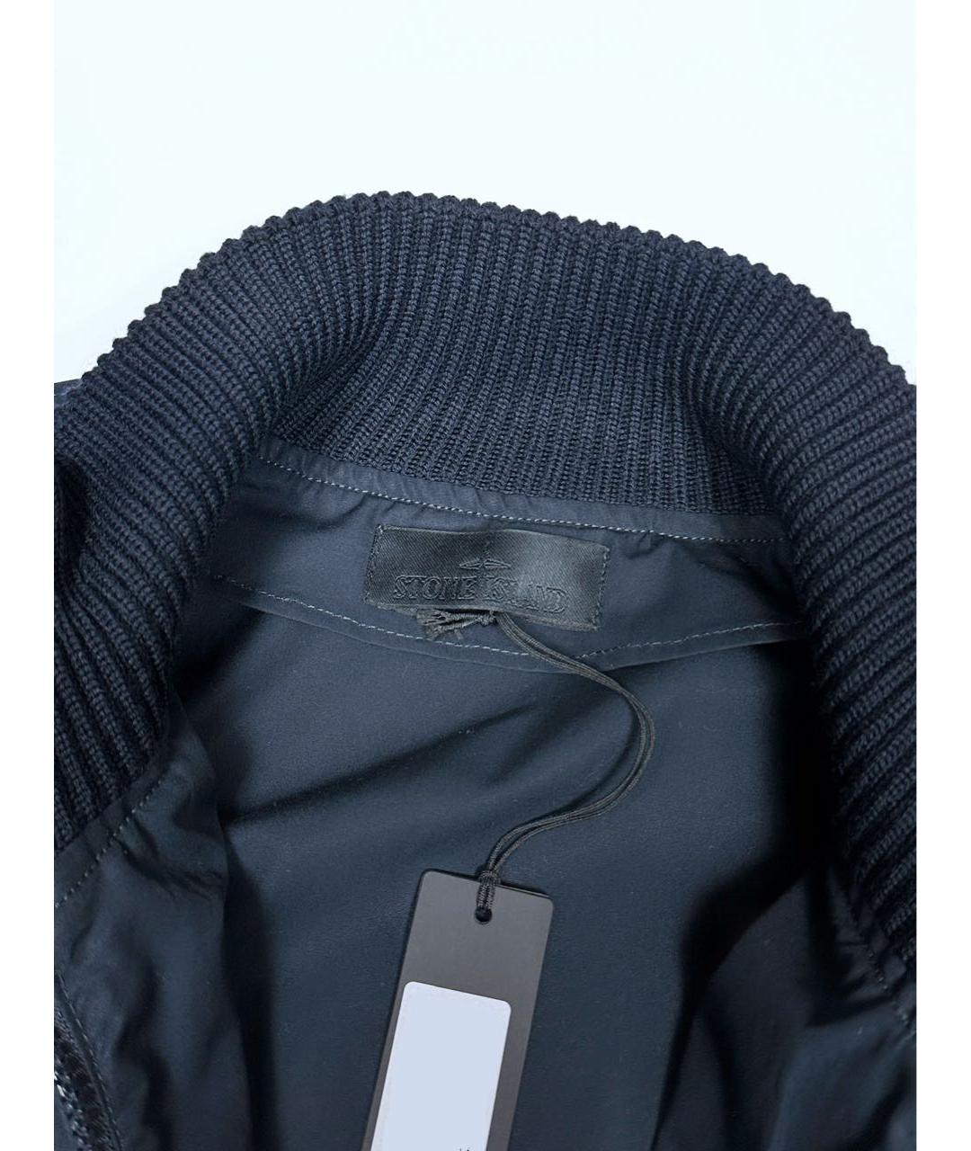 STONE ISLAND Темно-синяя хлопковая куртка, фото 3