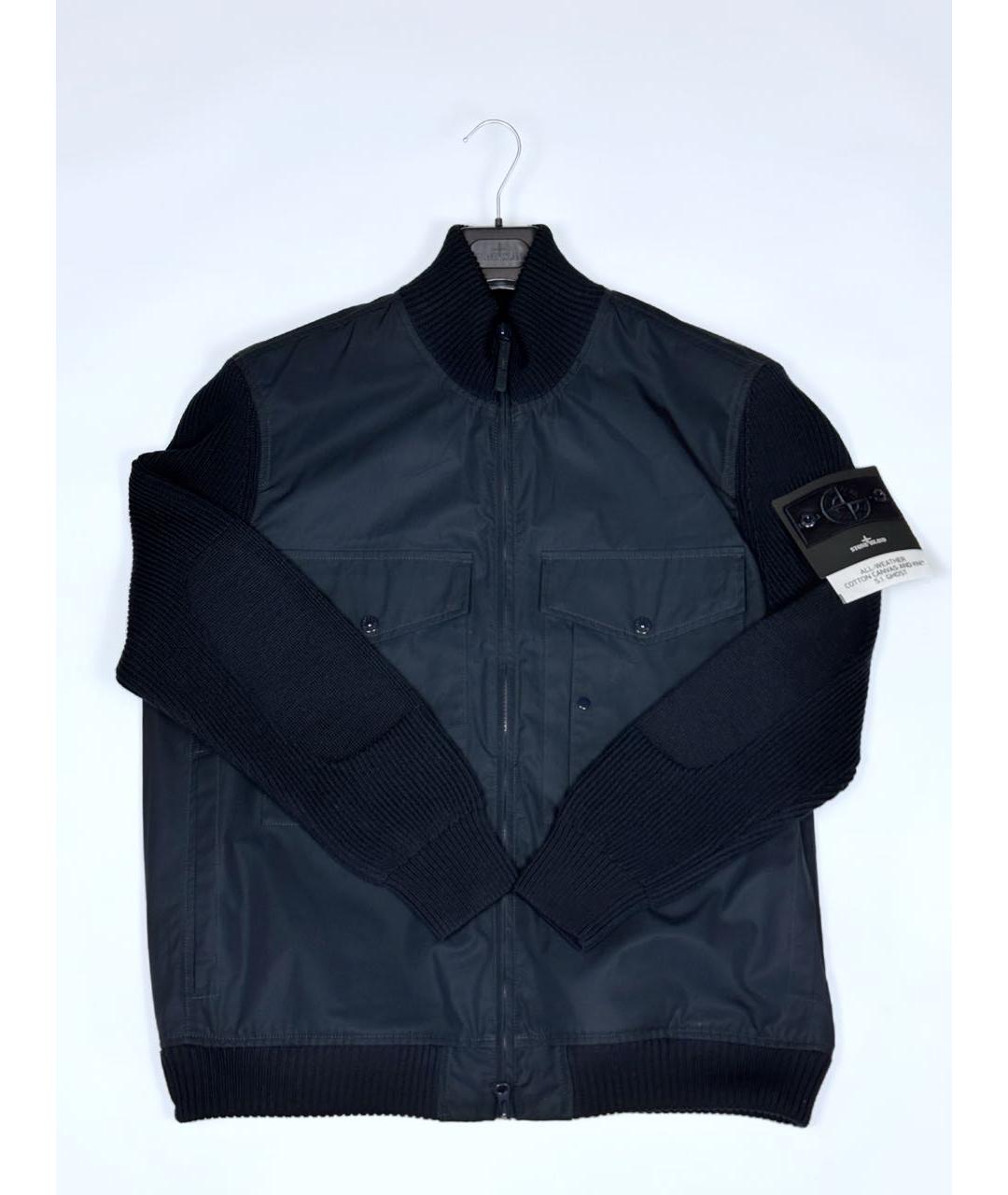 STONE ISLAND Темно-синяя хлопковая куртка, фото 5