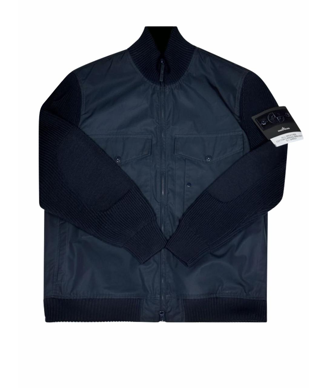 STONE ISLAND Темно-синяя хлопковая куртка, фото 1