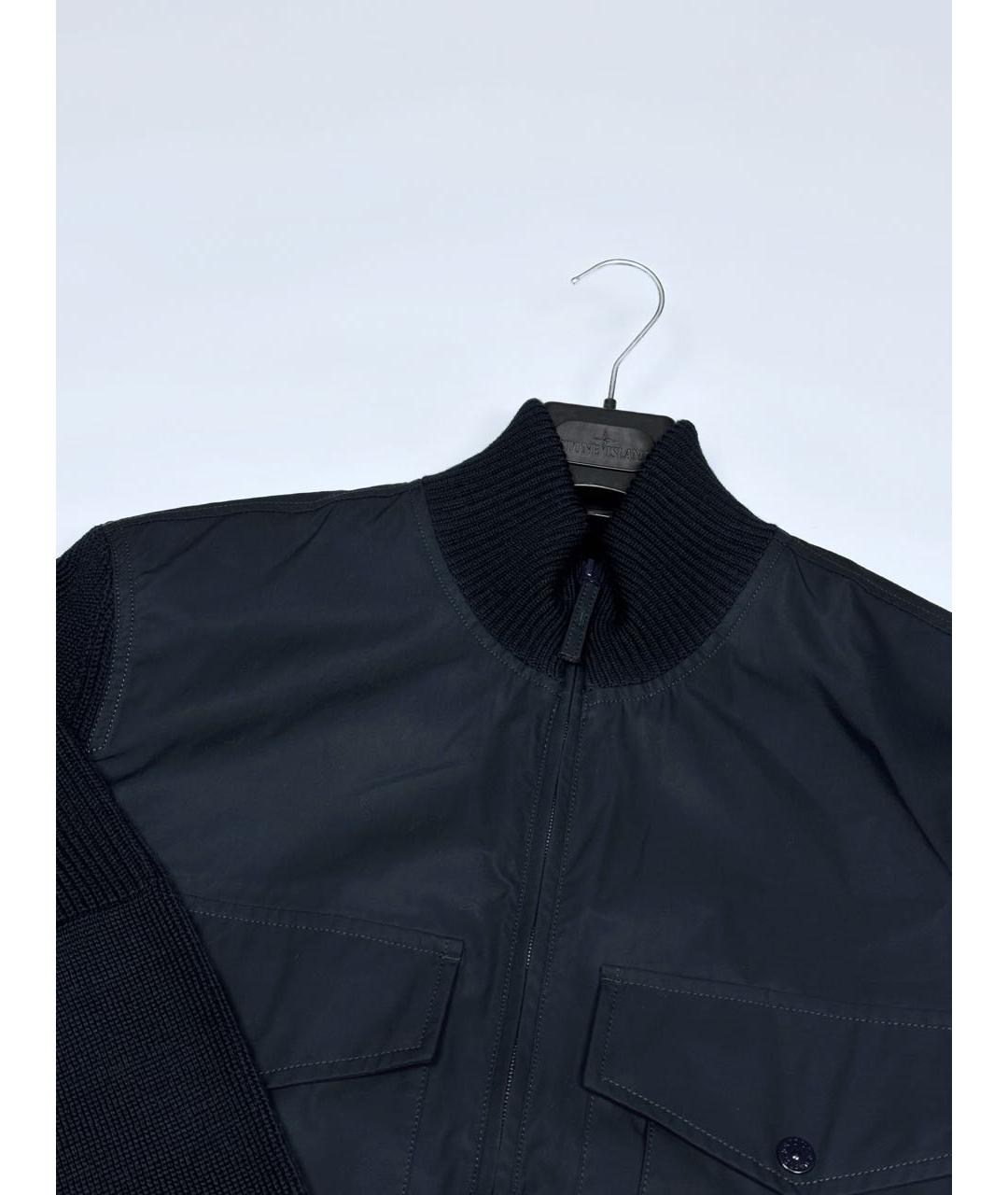 STONE ISLAND Темно-синяя хлопковая куртка, фото 4