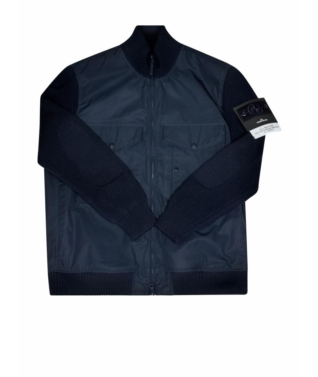 STONE ISLAND Темно-синяя хлопковая куртка, фото 1