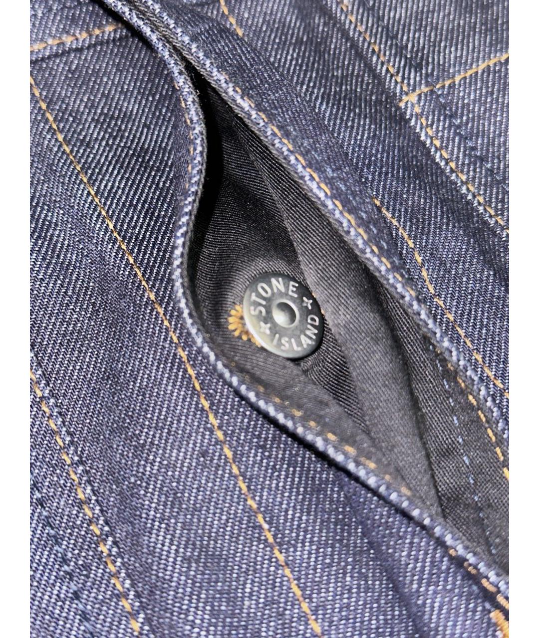 STONE ISLAND Темно-синяя деним куртка, фото 4