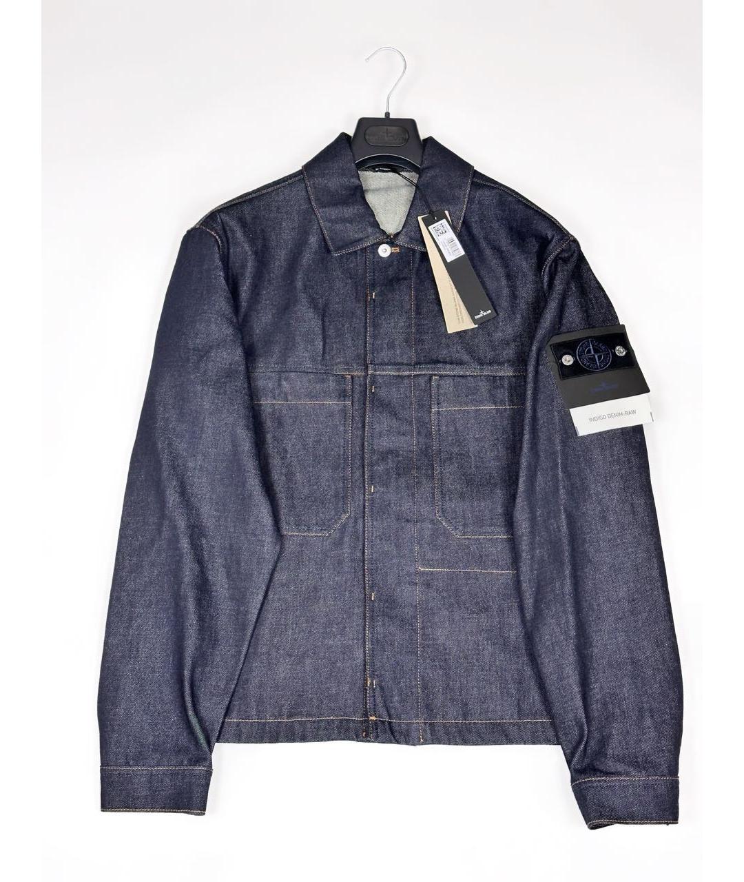 STONE ISLAND Темно-синяя деним куртка, фото 5