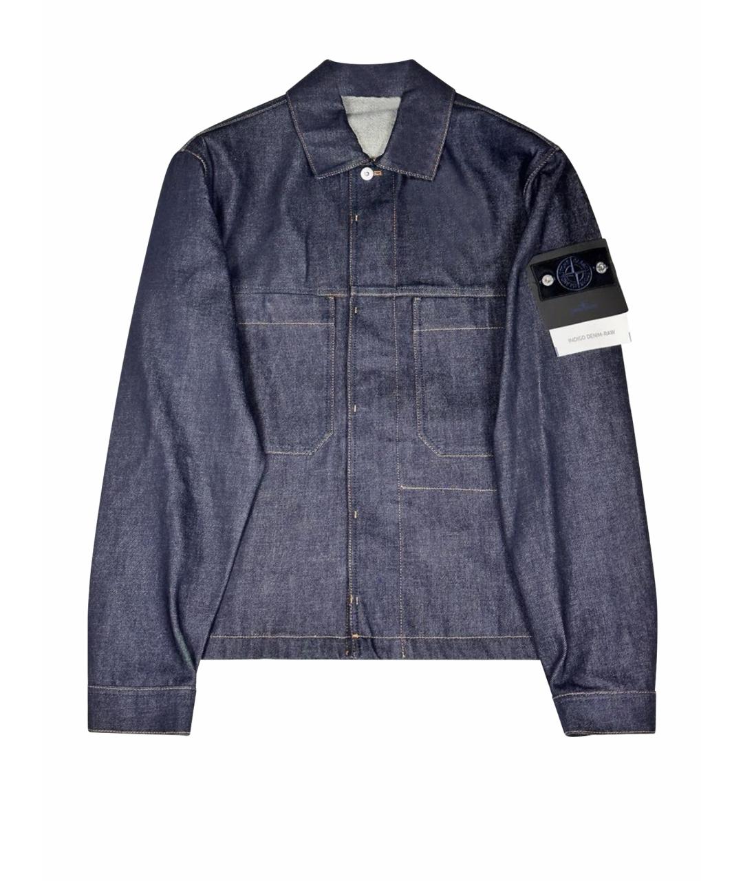 STONE ISLAND Темно-синяя деним куртка, фото 1