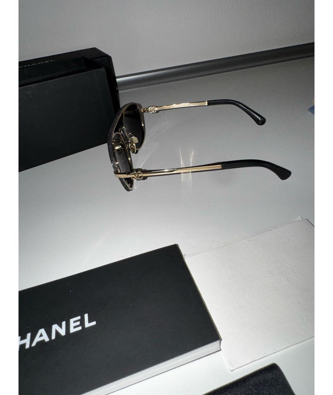 CHANEL Темно-синие металлические солнцезащитные очки, фото 2