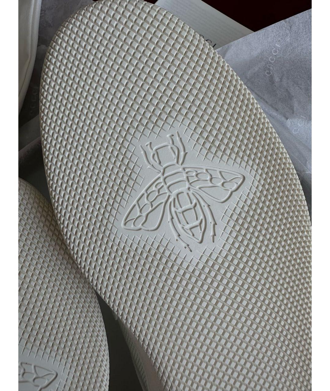 GUCCI Белые кожаные кеды, фото 6