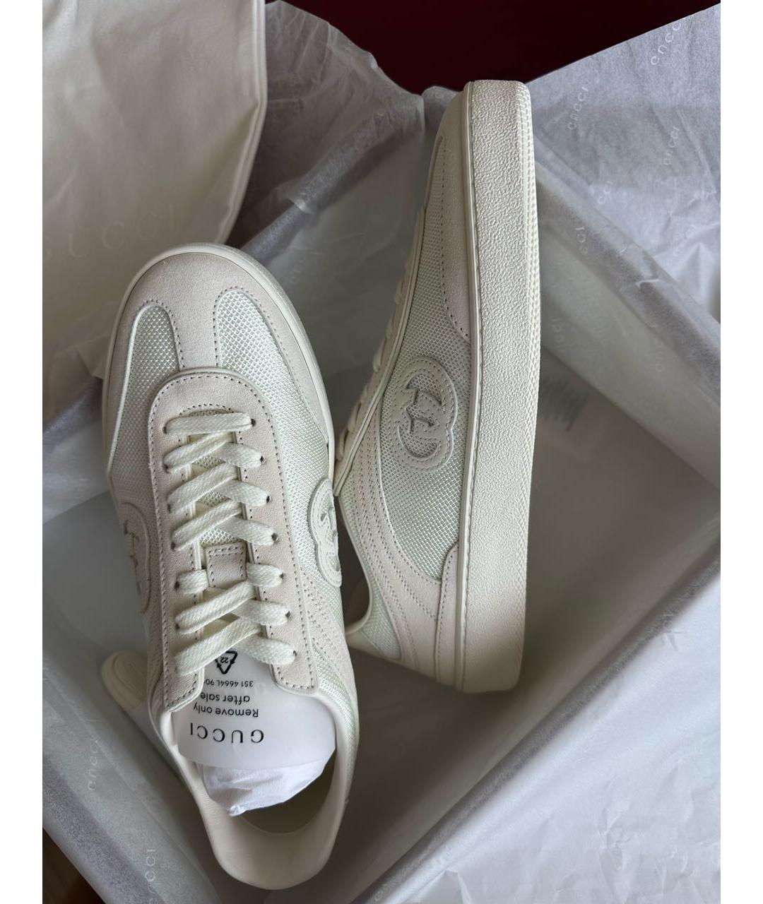 GUCCI Белые кожаные кеды, фото 9