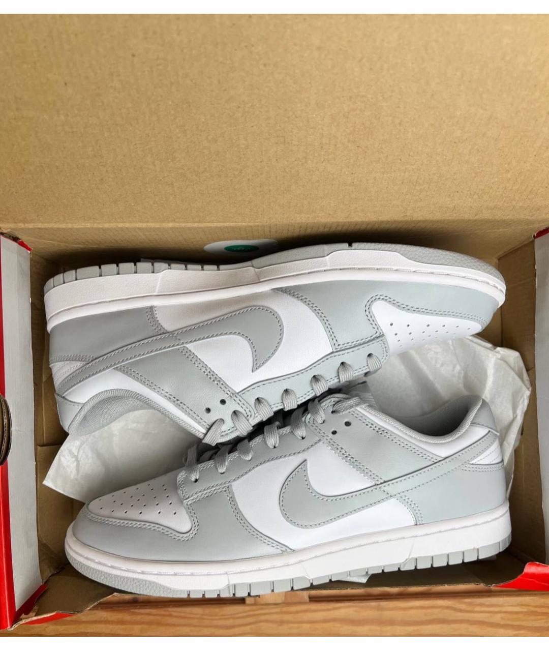 NIKE Серые кожаные кроссовки, фото 5