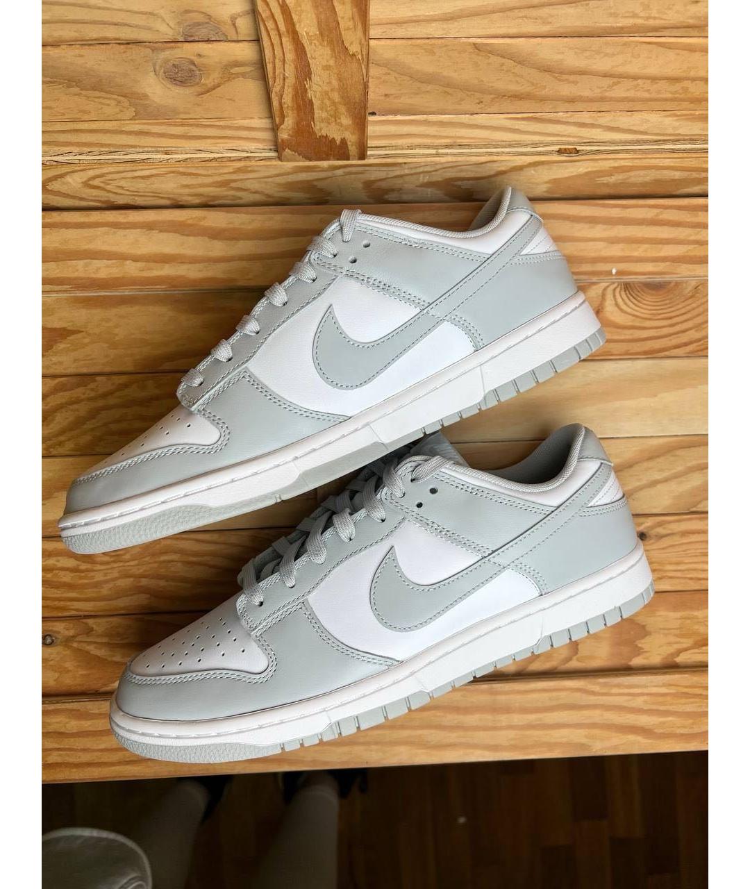NIKE Серые кожаные низкие кроссовки / кеды, фото 3