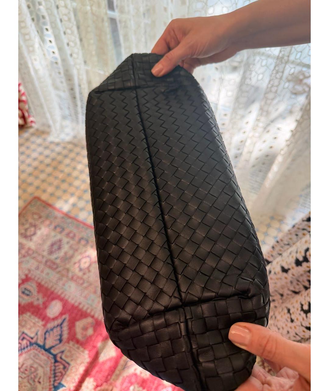 BOTTEGA VENETA Черная кожаная сумка тоут, фото 7