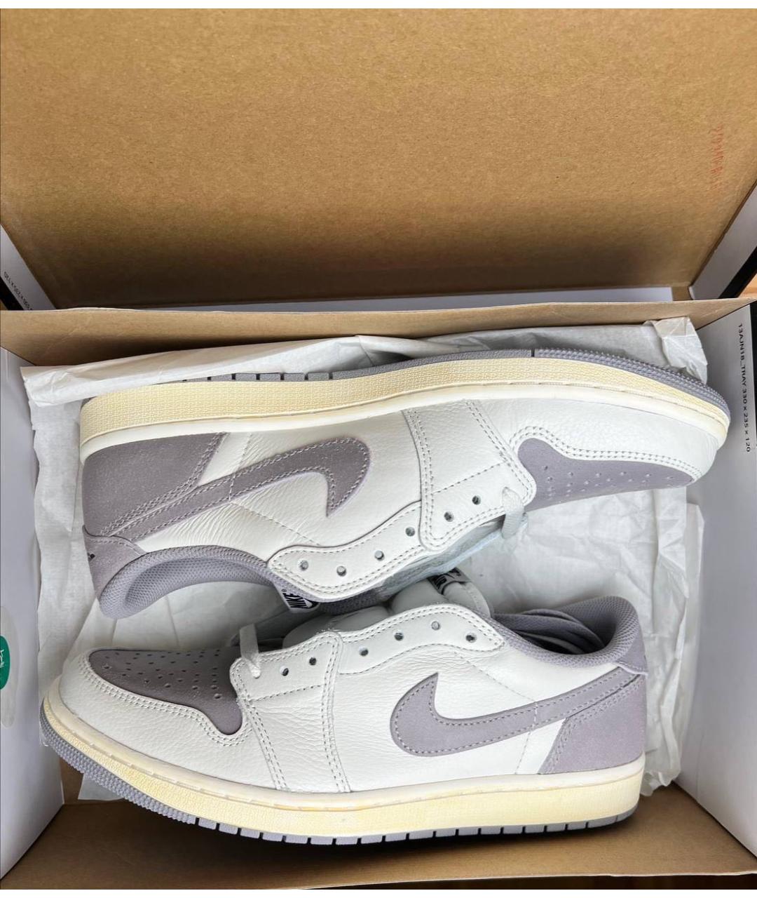 NIKE Белые кожаные низкие кроссовки / кеды, фото 4