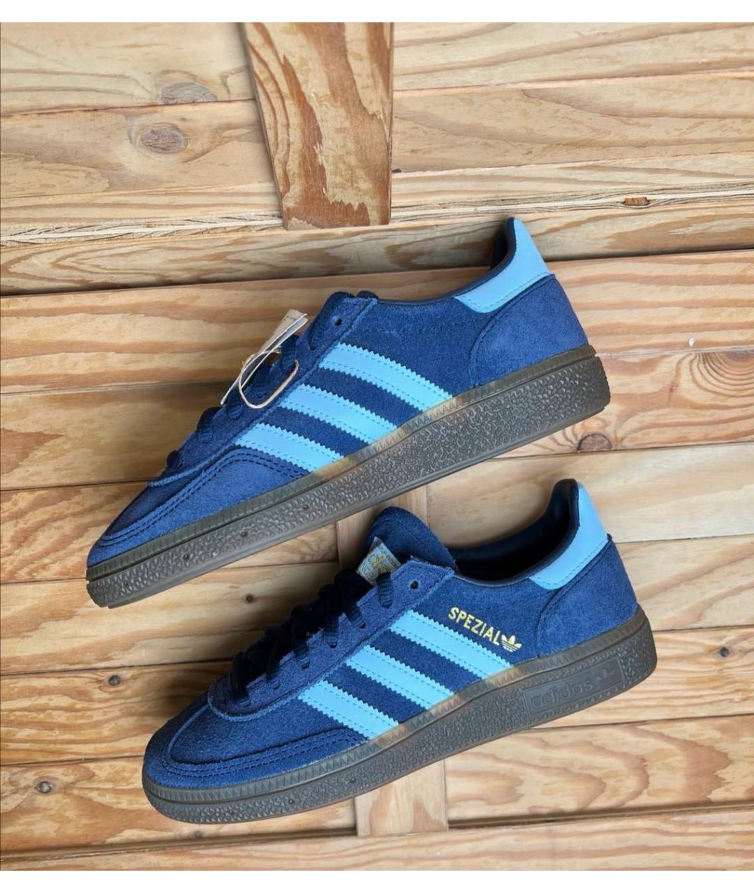 ADIDAS Темно-синие замшевые кроссовки, фото 3