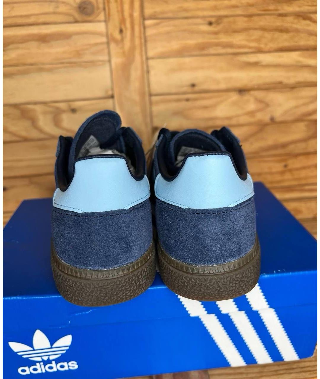ADIDAS Темно-синие замшевые кроссовки, фото 4