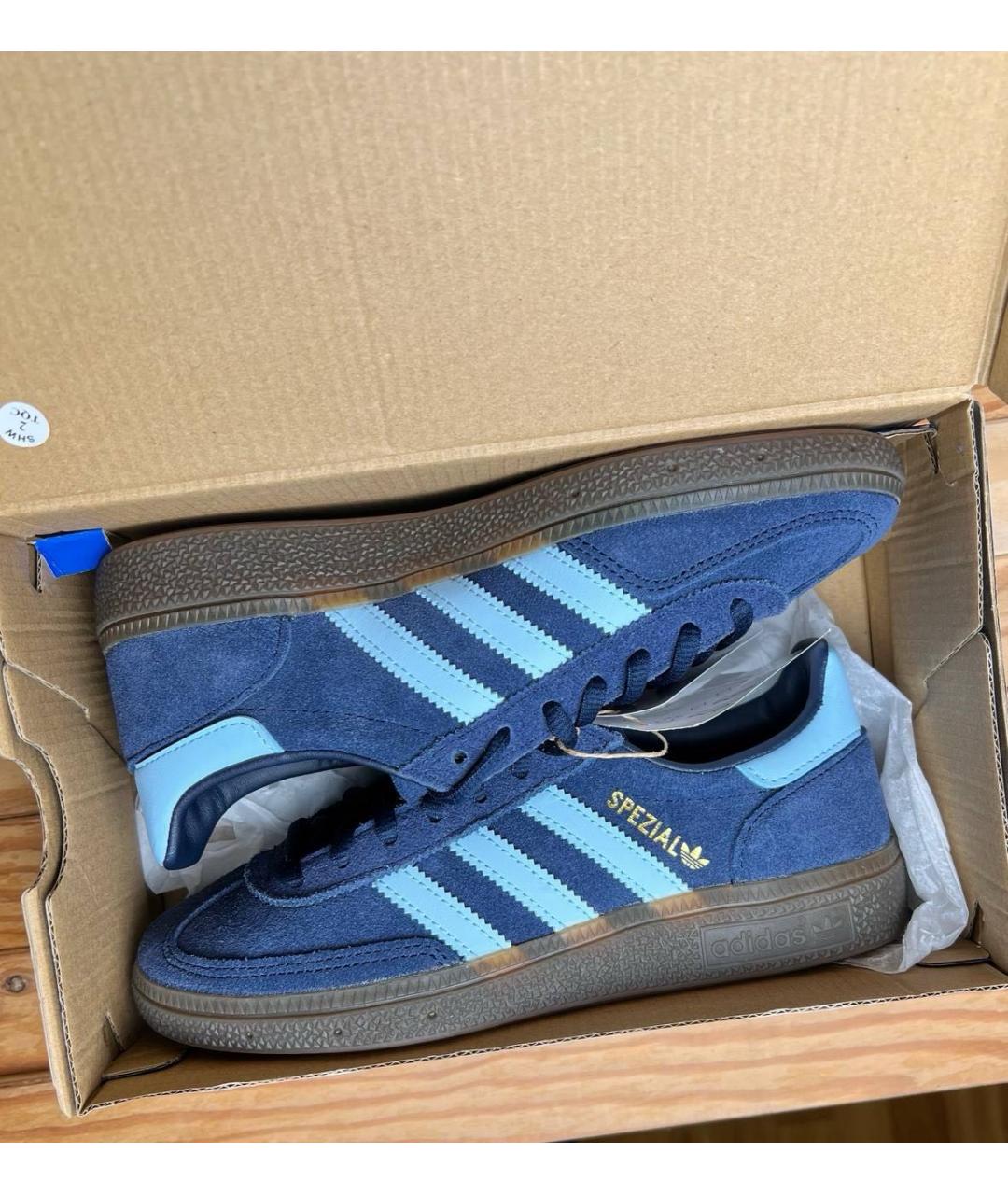 ADIDAS Темно-синие замшевые кроссовки, фото 5